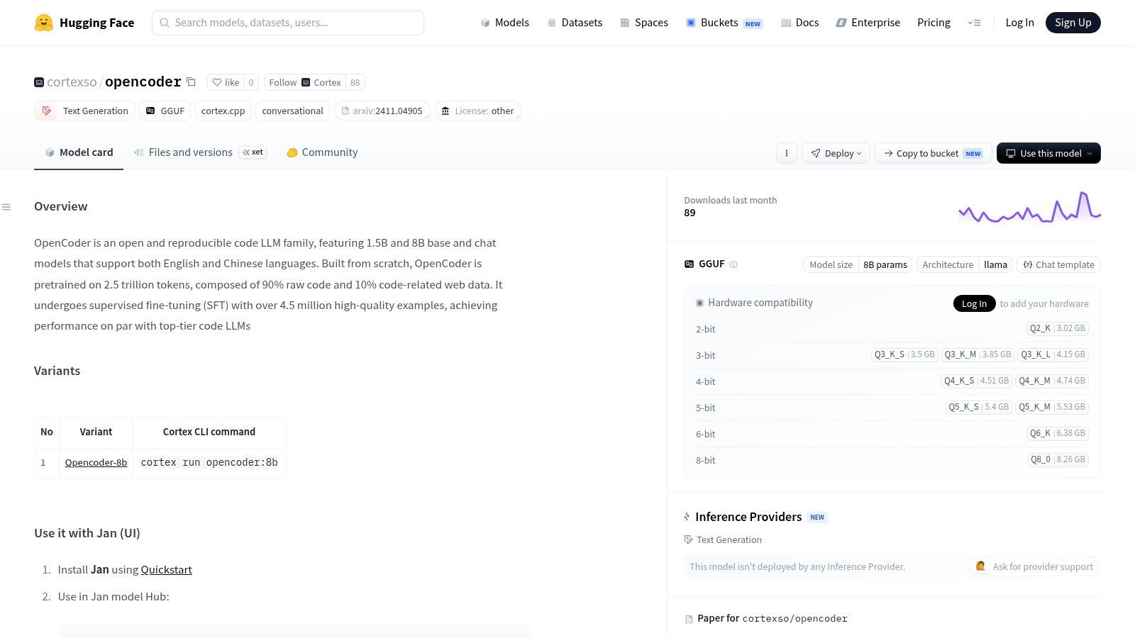 OpenCoder (Cortex/Collaborators)